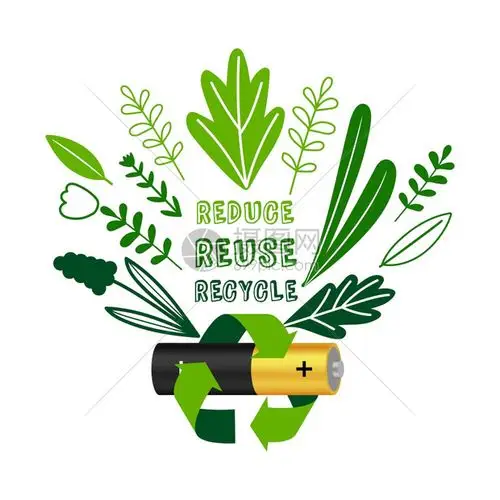电子设备减少再利用循环概念回收电池子垃圾或废物海报矢量说明