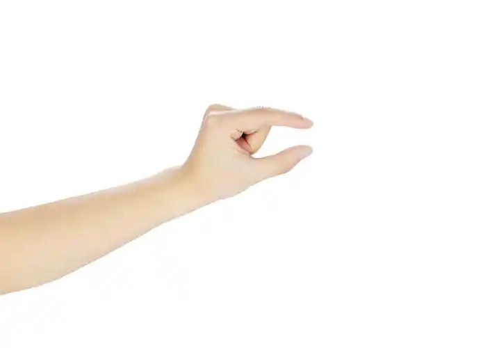 白底手势人物手势比划大小比划长短