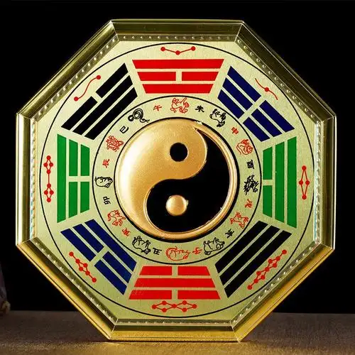 大号合金八卦镜安宅乾坤太极八卦图店铺摆件罗经八卦镜新款20cm