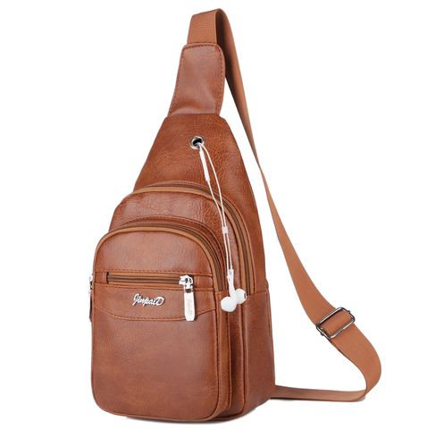 胸包男士斜挎包pu皮包包男单肩包2018新款软皮休闲斜挎小背包男包