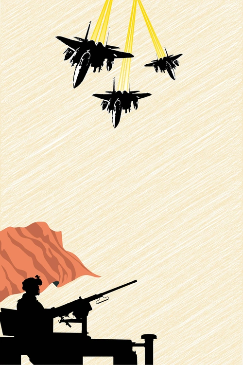 卡通军事作战海报矢量背景