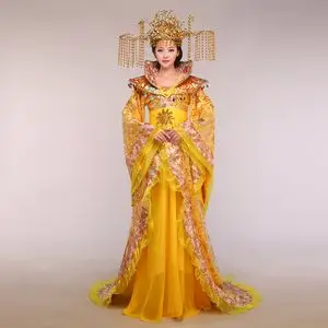 新款汉服皇后古装服装改良汉服唐朝贵妃拖尾裙古代新娘服装公主裙