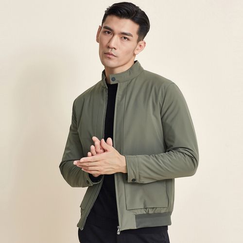七匹狼夹克外套男士秋季新款商务休闲立领薄棉茄克男装衣服上衣