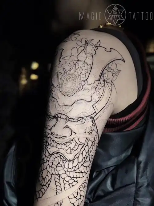 向翔#画画的日常  #笔记灵感#我的纹身分享  #纹身  #鬼武士#传统纹身