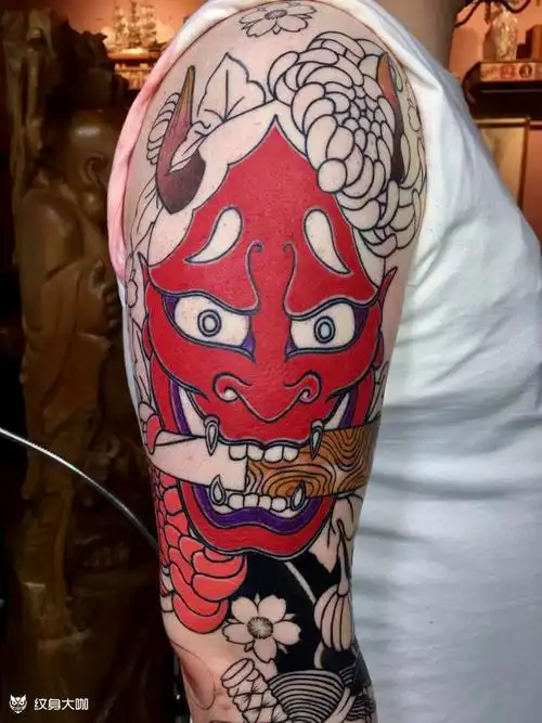 赤面般若_纹身图案手稿图片_崔书荥的纹身作品集