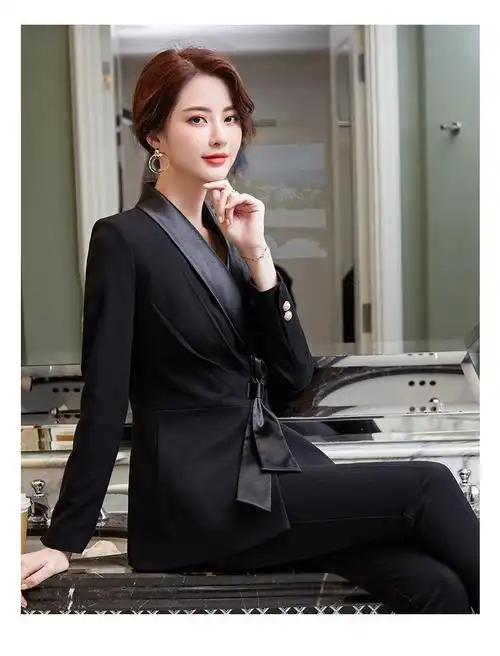 百迭轻奢西装套装女2021秋冬新款时尚西服女士气质主持人正装职业装